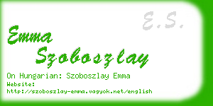 emma szoboszlay business card